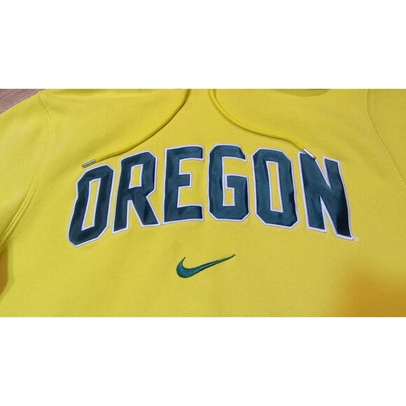 VINTAGE Oregon Ducks Nike Hoodie Large Adult Swoosh Fleece Spell Out Sweatshirt - Picture 4 of 16
